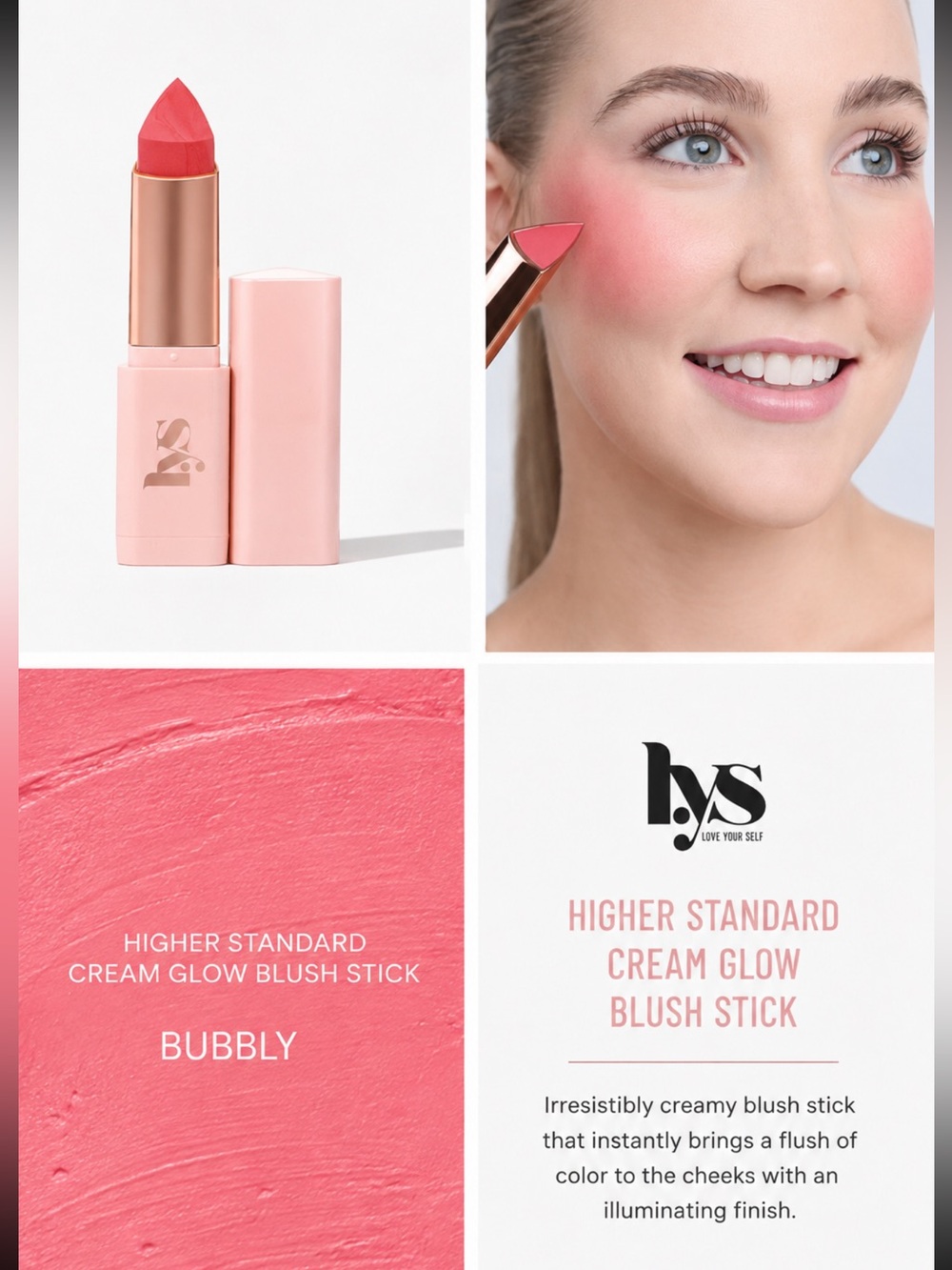 LYS Bubbly Higher Standard Cream Glow Blush Stick